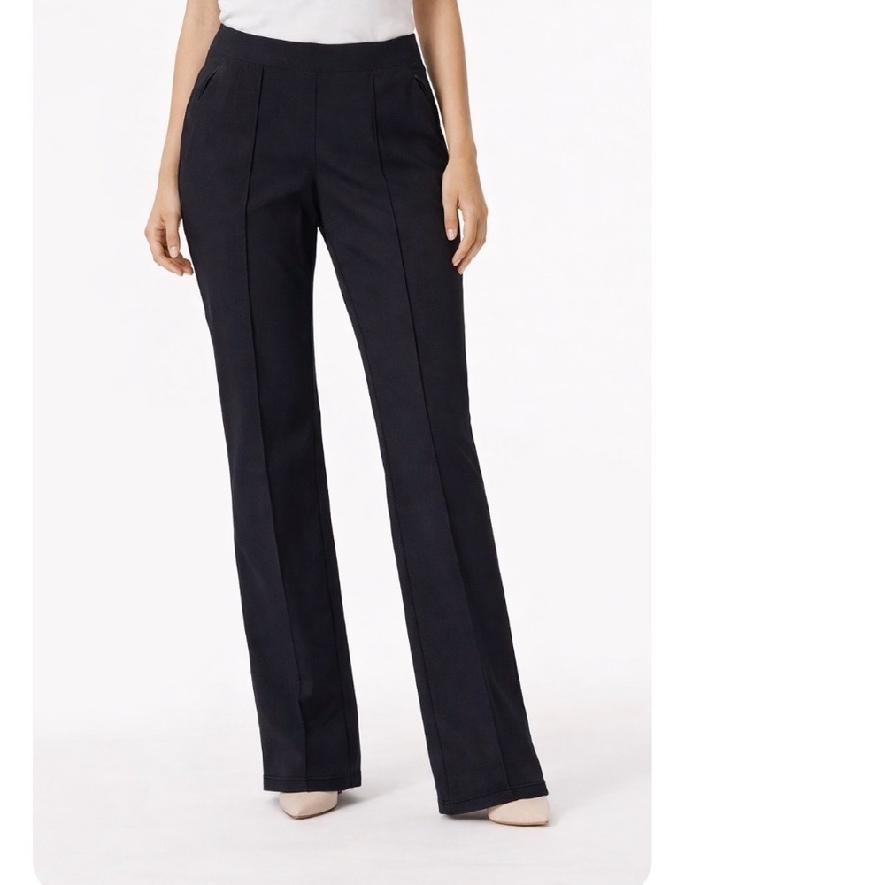 Athleta career pants elastic waist pockets pull on pleated front seam SZ XS